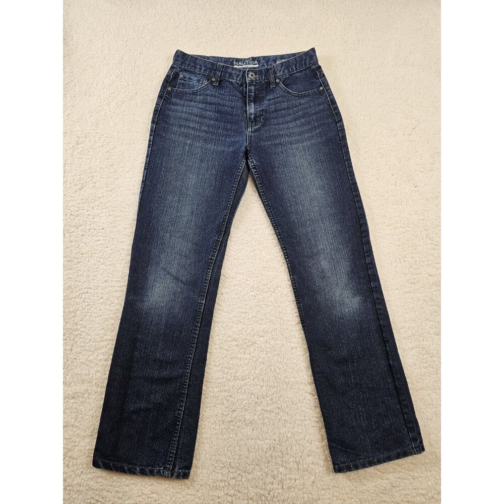 Nautica Jeans Women's 28 Y2K Straight Fit Dark‎ Wash Blue Denim Mid Rise Classic